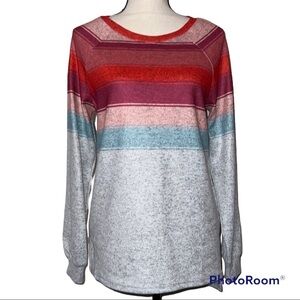 LUUKSE small womens pullover sweater multicolored striped long sleeve new w/tags